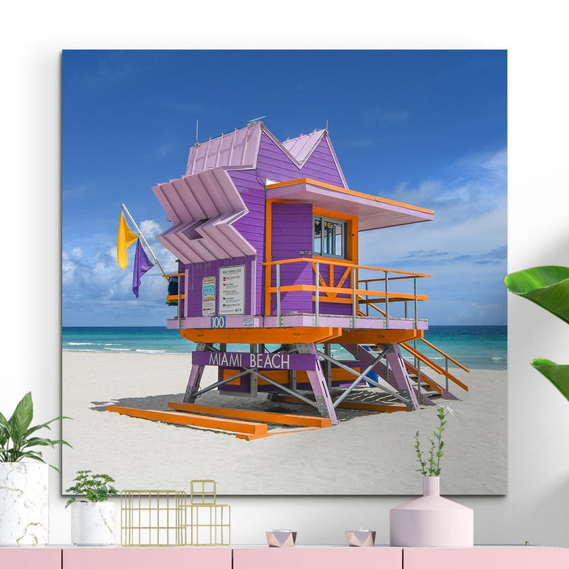 Purple Miami Beach Lifeguard Tower