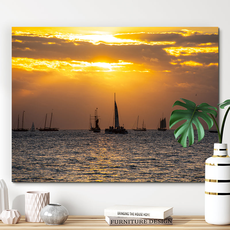 Sailboats at Key West Sunset