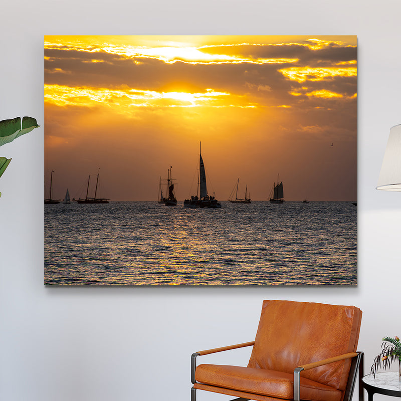 Sailboats at Key West Sunset